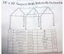 20'x10' Complete set Garage Carport w/Side Wall & Frames Car Shelter Canopy Tent